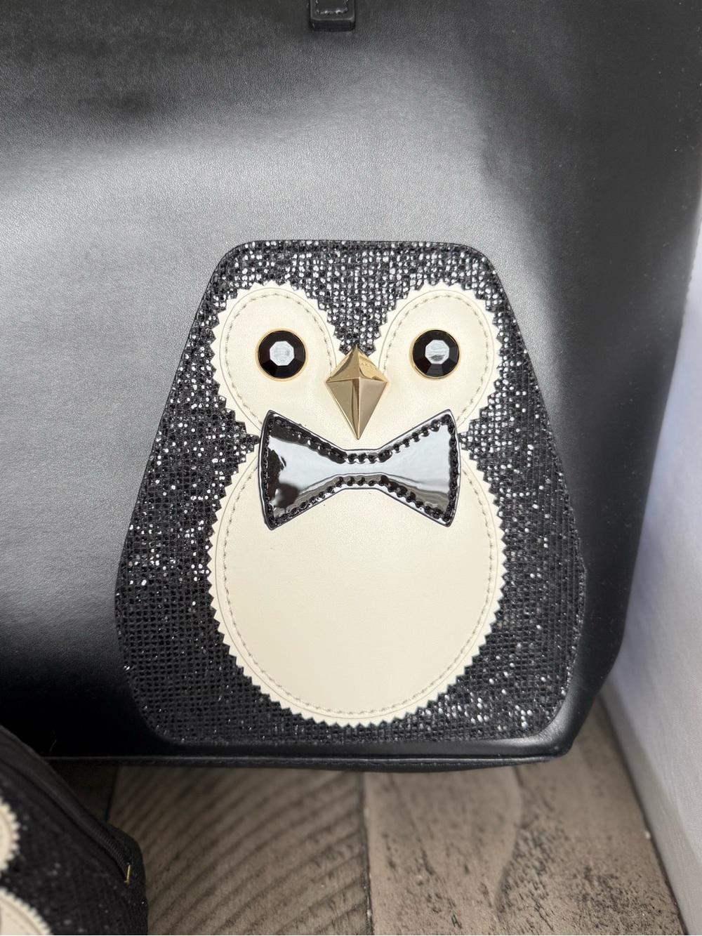 Kate Spade Penguin Winter Tote Bag Little Len Sequin Coin Purse Set Clifton Lane - Picture 2 of 8